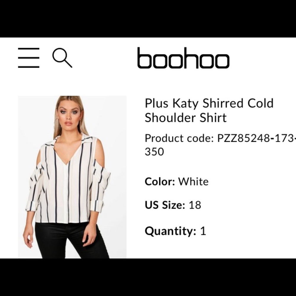 Plus Shirred cold Shoulder Shirt